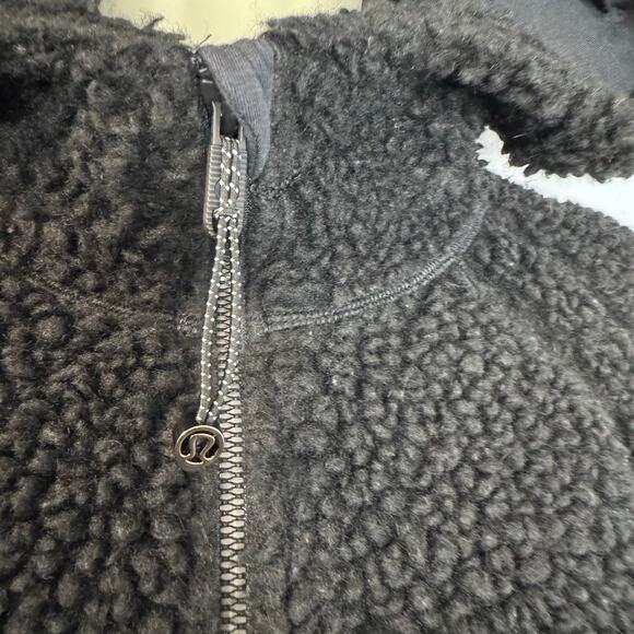 Lululemon Scuba Oversized Sherpa 1/2 Zip Black Fleece Sweatshirt Sz M/L - Picture 4 of 13